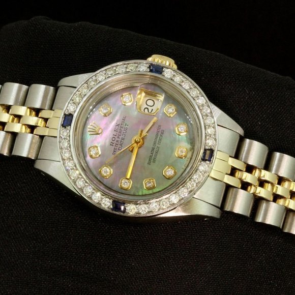 Rolex Lady Datejust Oyster Stainless Gold Diamond Dial Bezel Sapphire Watch main image 4